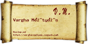 Vargha Mátyás névjegykártya
