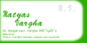 matyas vargha business card